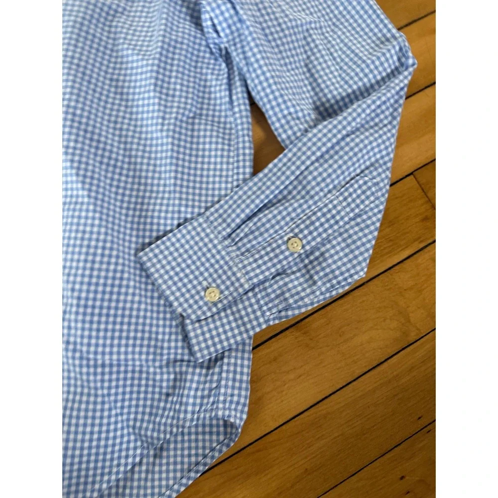 Ralph Lauren blue checkered button down youth‎ top